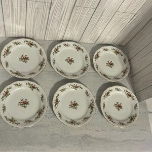 TRADITIONS FINE CHINA MOSS ROSE BREAD AND BUTTER  PLATES JOHANN HAVILAND 6 1/8